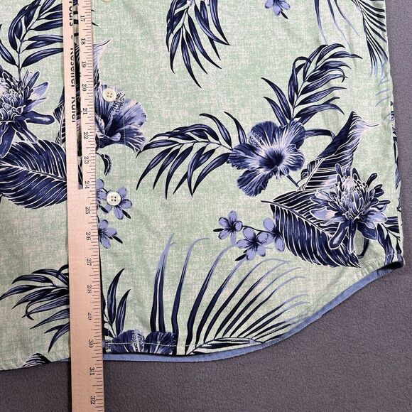 Tommy Bahama Camp Shirt Shirt Men Large Green‎ Blue Goa Gardens Tropical Silk - Picture 5 of 9